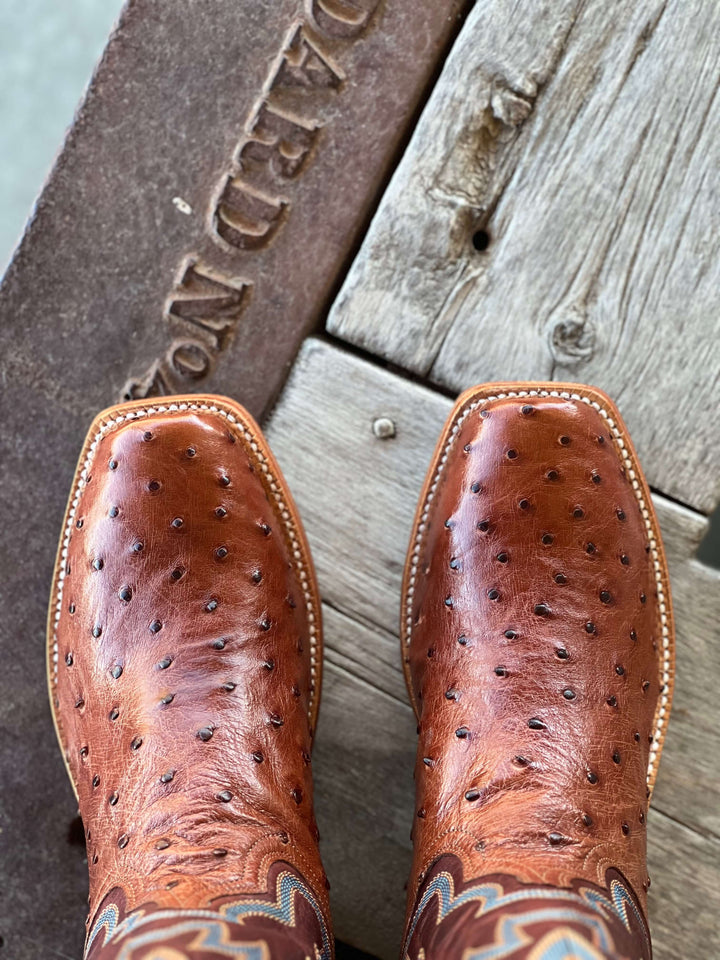 HYER Boot Co. | Culver Full-Quill Waxy Ostrich Boot | Toe View