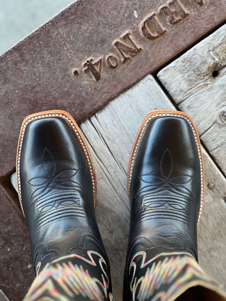 HYER Boot Co. | Leawood Black Top-Shelf Cowhide Boot | Toe View