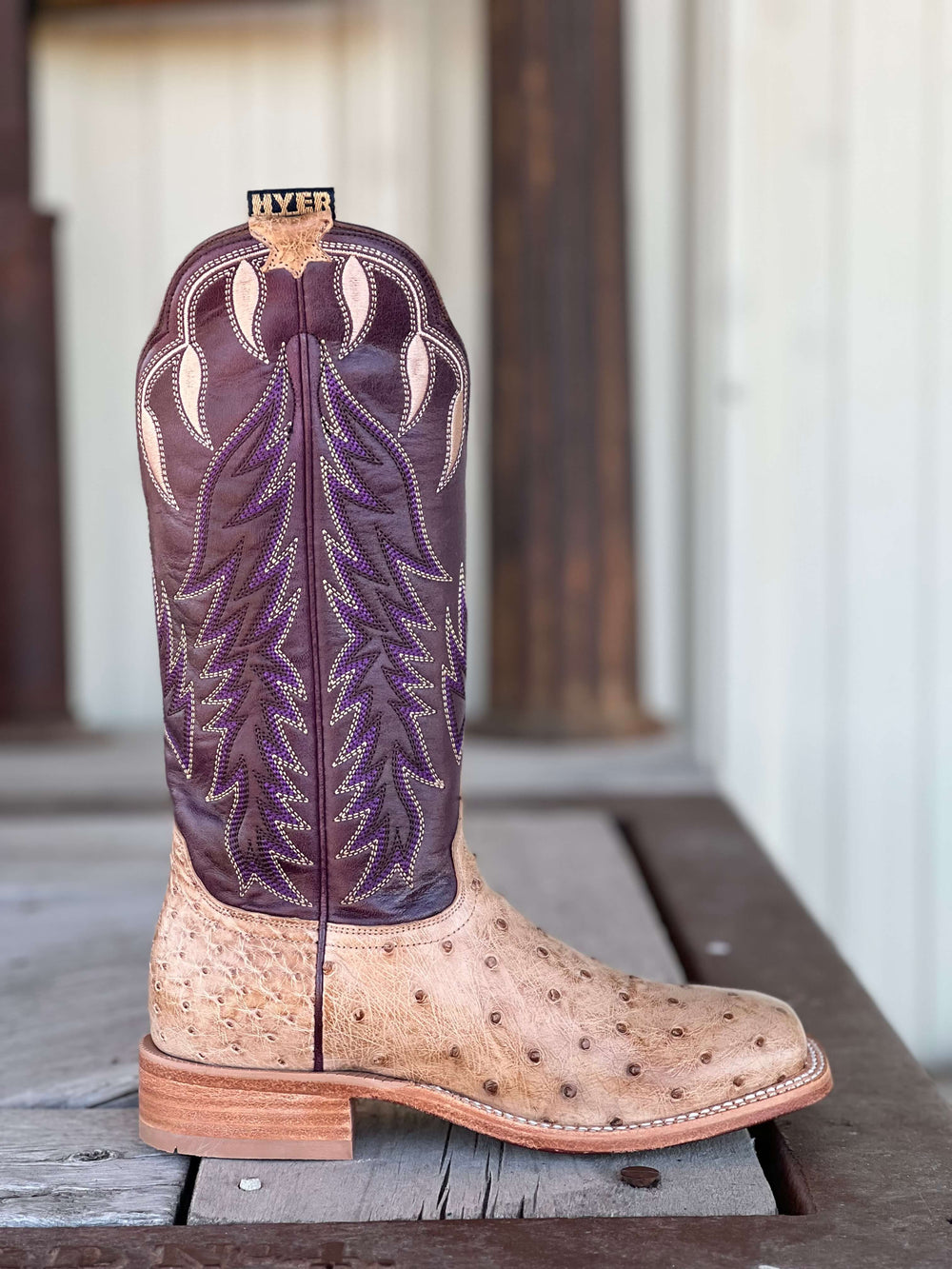 HYER Boot Co. | Harper Full Quill Ostrich Boot | Side View