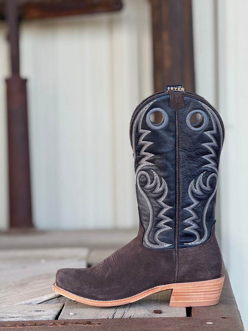 HYER Boot Co. | McCune Charcoal Roughout Boot | Side View
