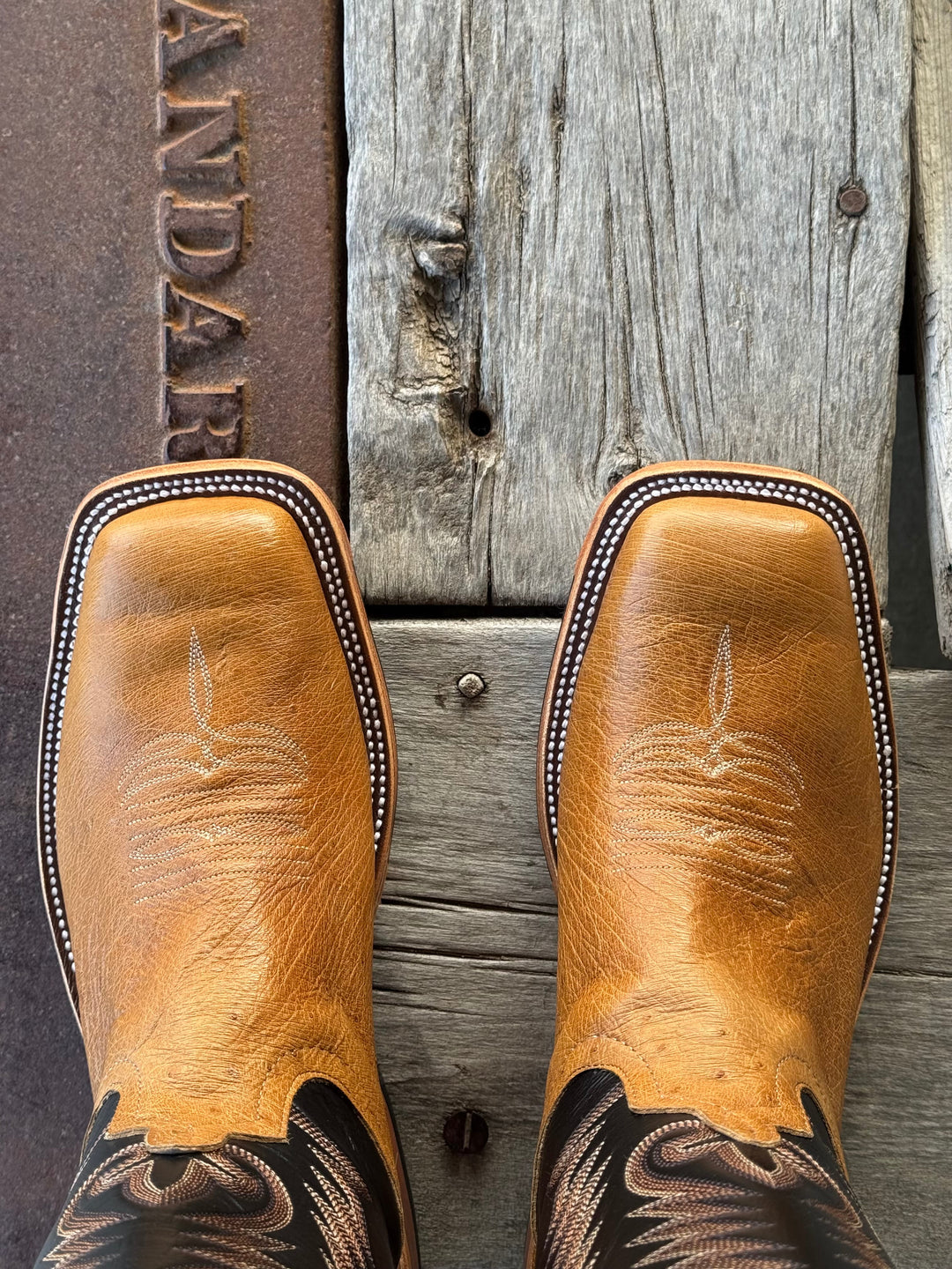 Anderson Bean | Antique Saddle Mad Dog Ostrich SM Boot | Toe View
