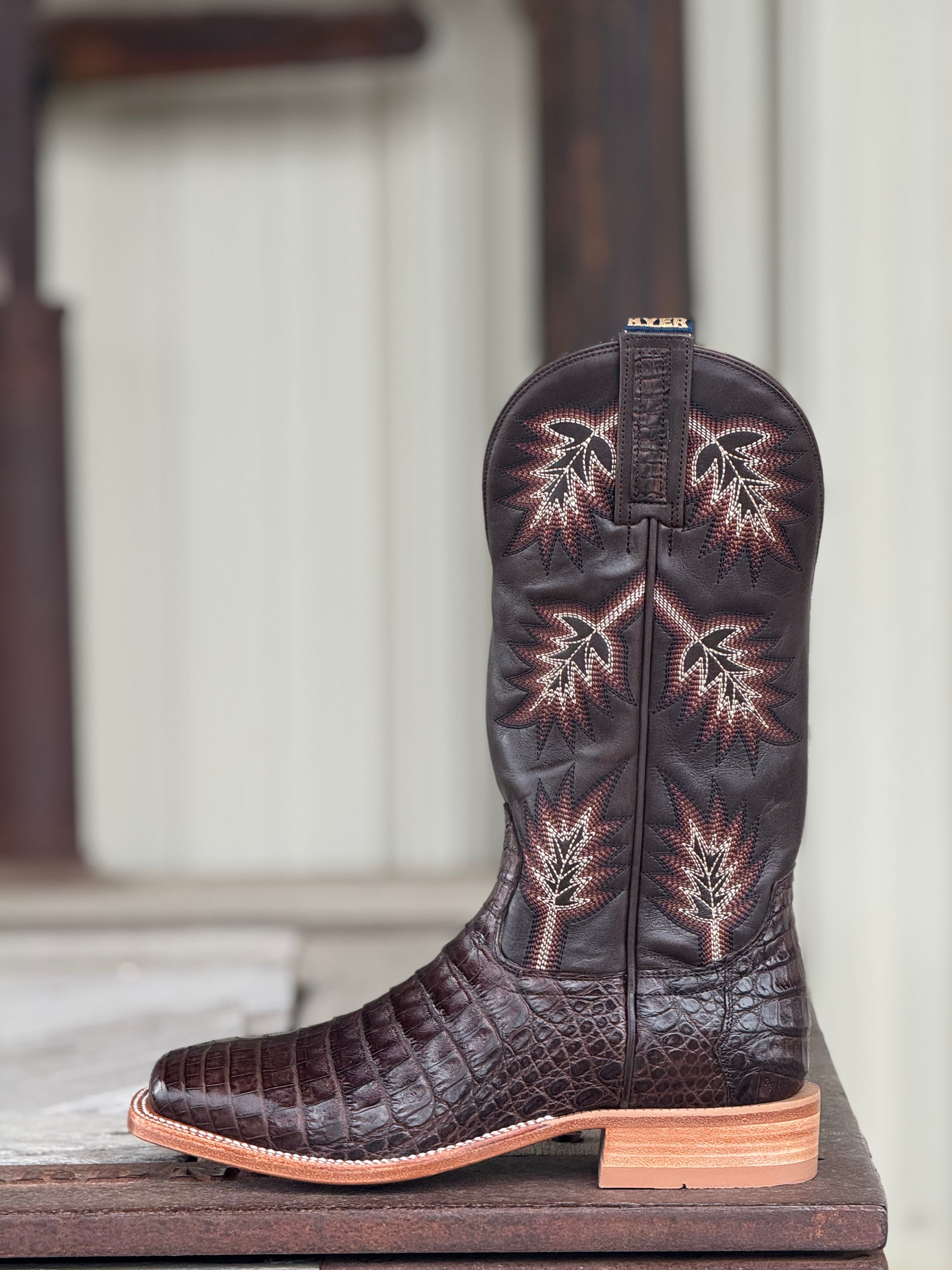 HYER Boot Co. | Russell Waxy Coffee Caiman Belly Boot – Outpost