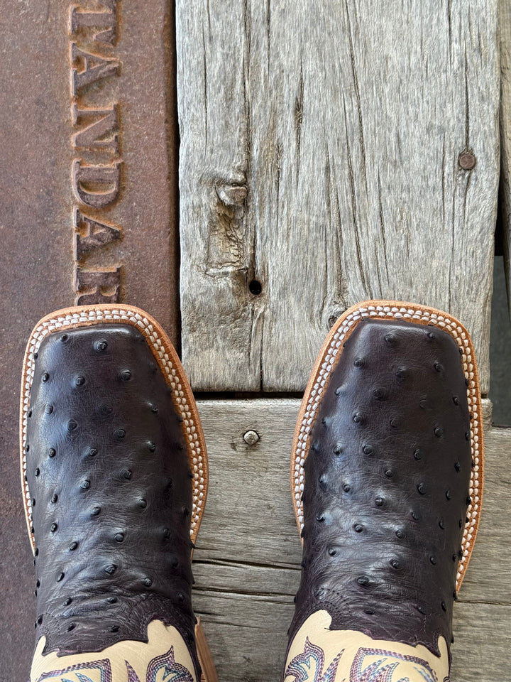 HYER Boot Co. | Harper Full Quill Ostrich Boot | Toe View