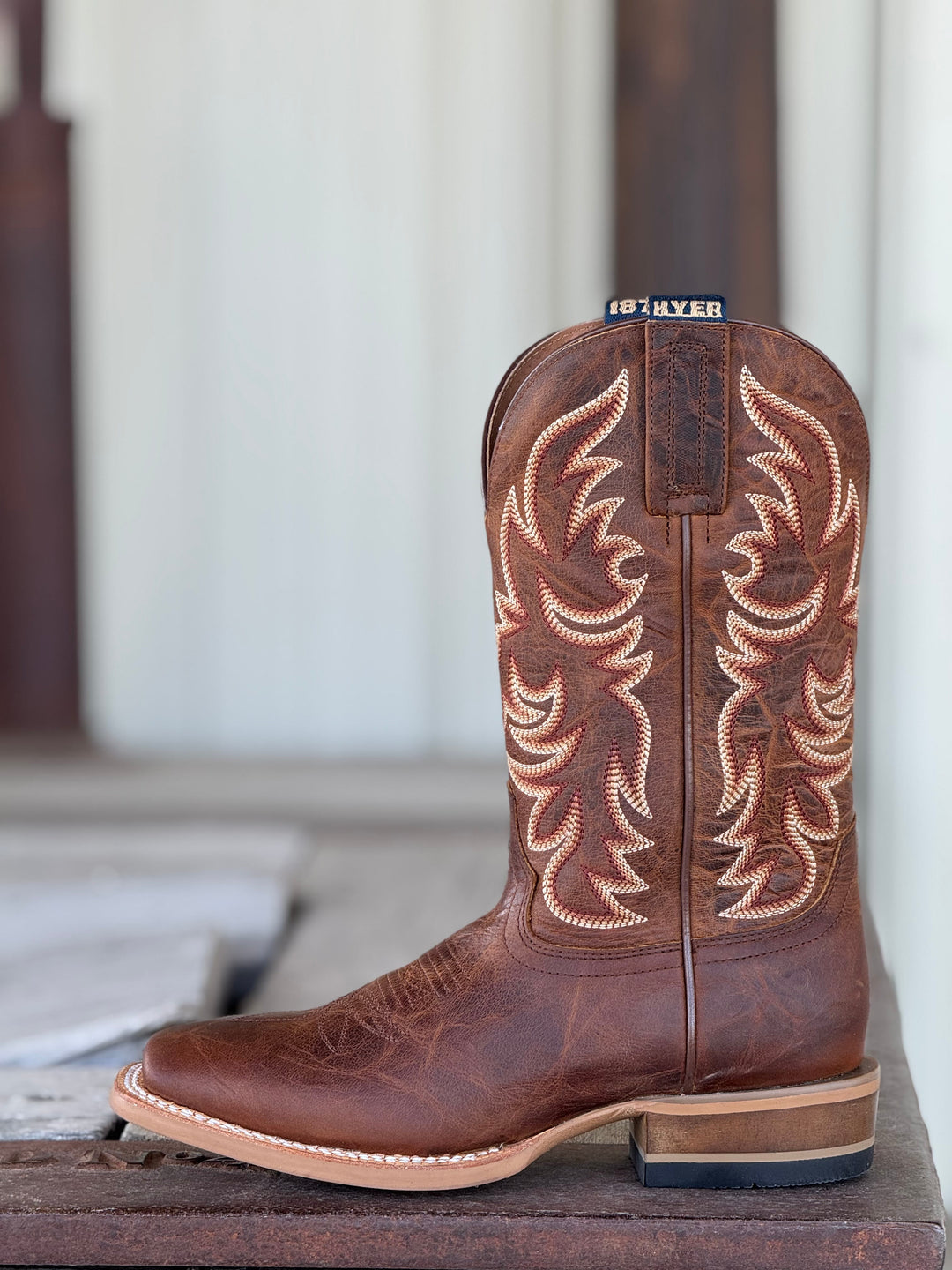 HYER Boot Co. | Topeka Saddle Tan Crunch Cowhide Boot | Side View
