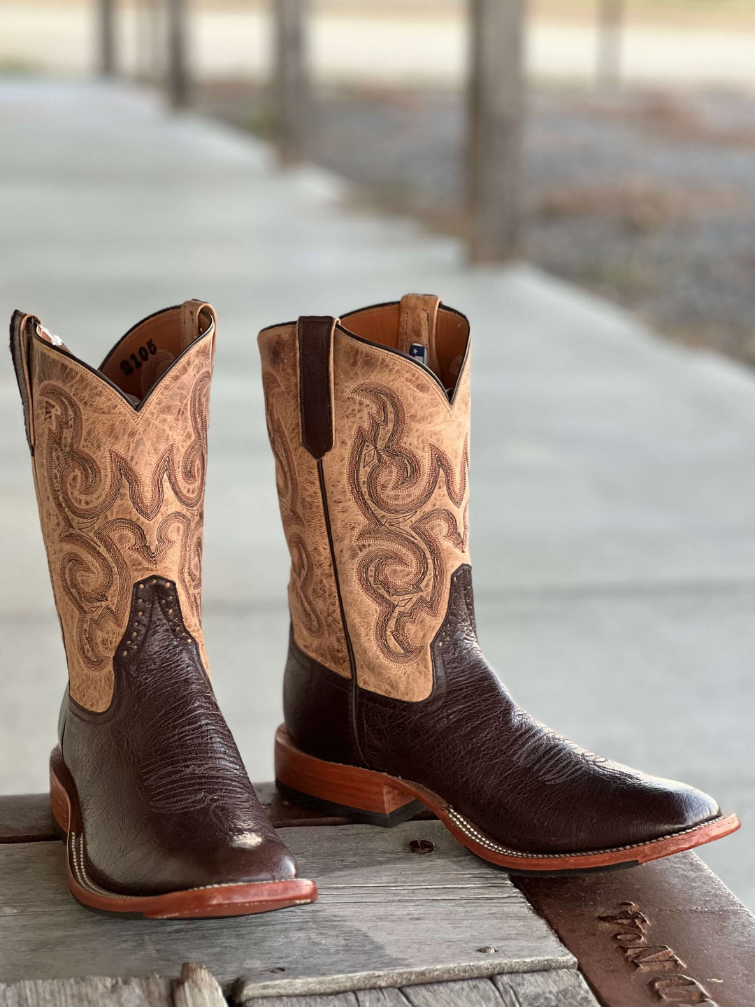 Rios of Mercedes | Nicotine Smooth Quill Ostrich Boot