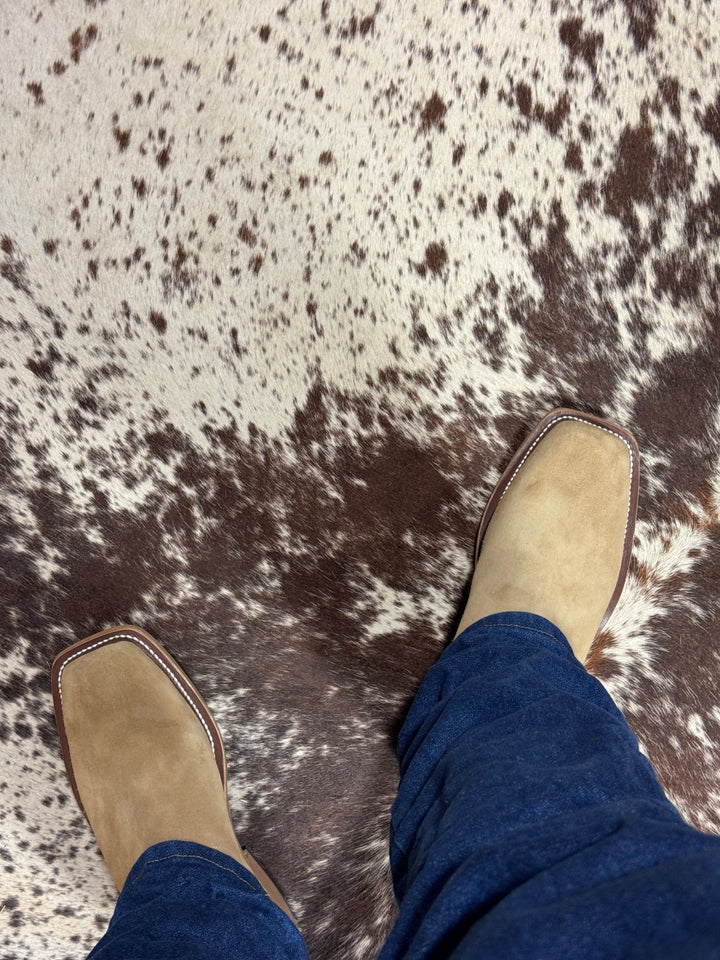 Olathe Boot Co. | Teak Crazyhorse Roughout/Black Kidskin Boot