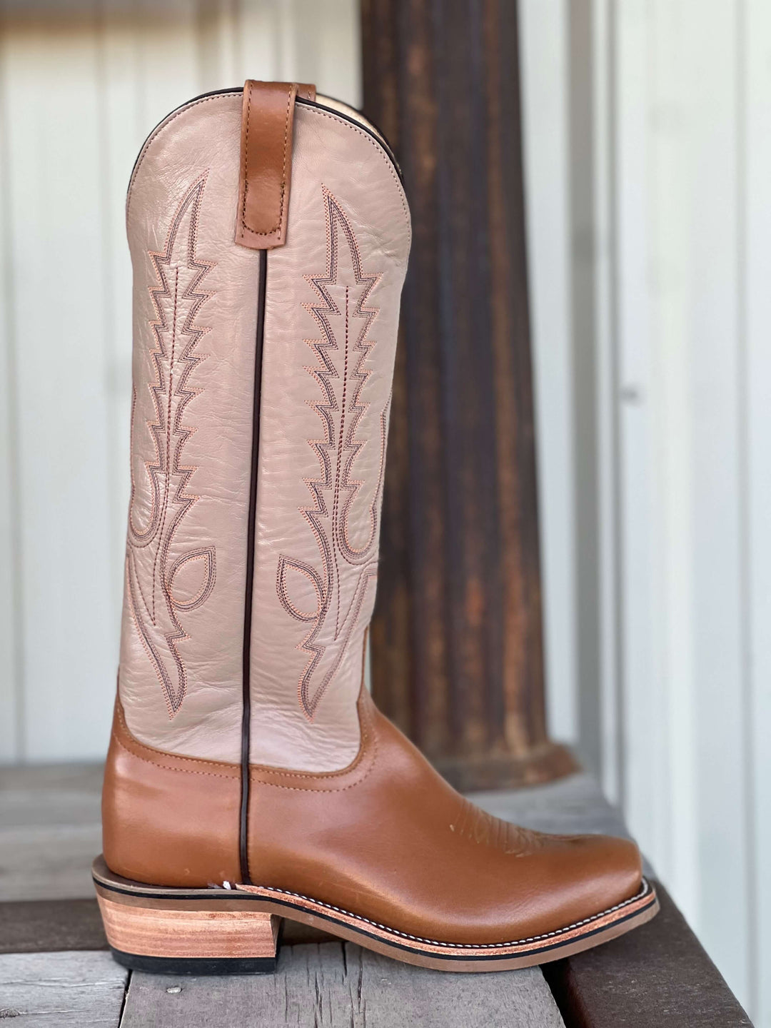 Anderson Bean | Golden Tan Pull-Up Buffalo Tall Top Boot | Side View