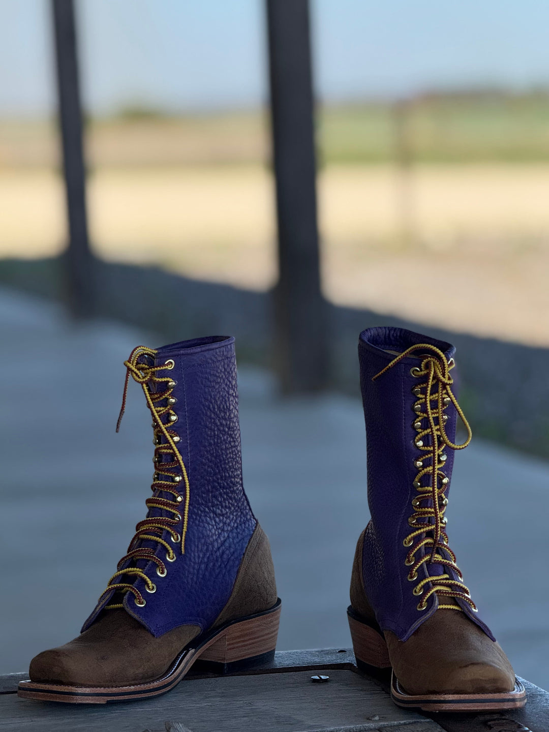 Olathe Boot Co. | Natural Brahma Bison Lacer Boot