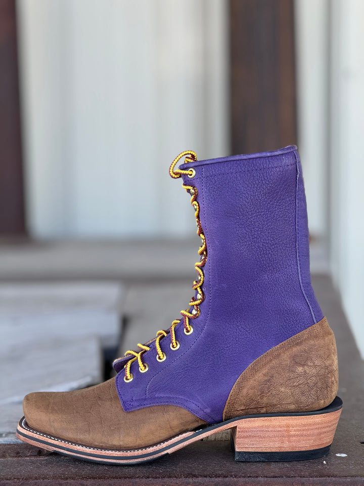 Olathe Boot Co. | Natural Brahma Bison Lacer Boot | Side View