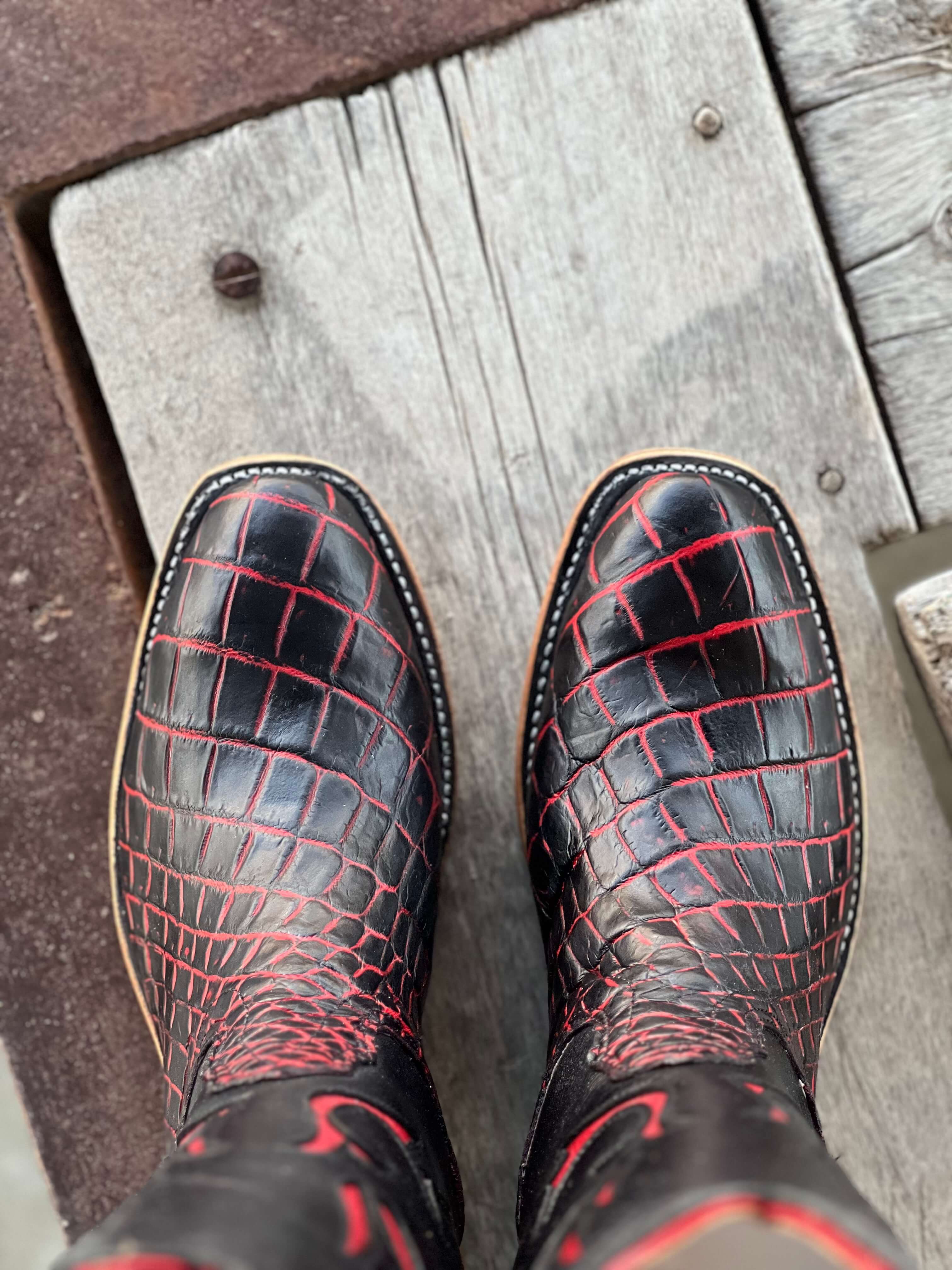 Fenoglio Boot Co. | Red Obsidian Nile Crocodile Boot – Outpost