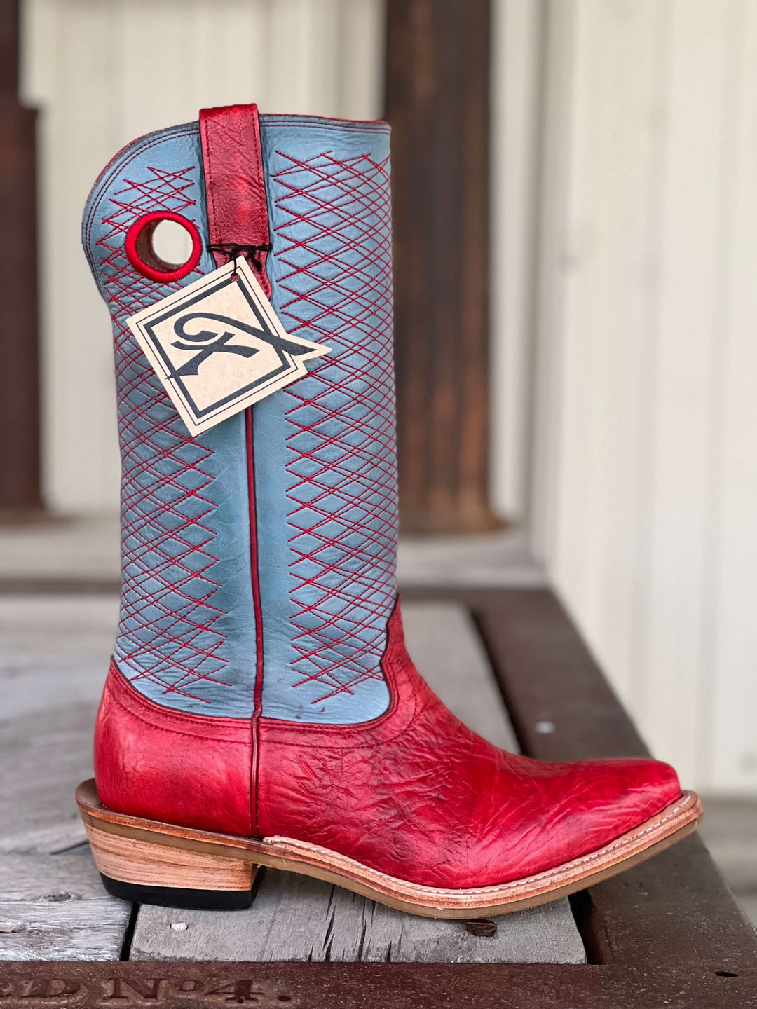 Fenoglio Boot Co. | Big Red Tauras Shoulder Boot | Side View