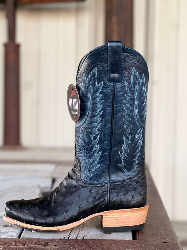 Horse Power Top Hand  | Black FQ Ostrich TK Toe Boot | Side View