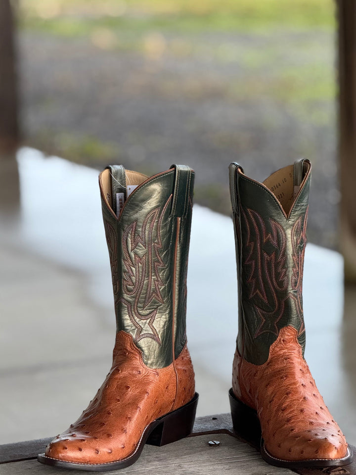 Olathe Boot Co. | Brandy Mad Dog Full Quill Ostrich Boot