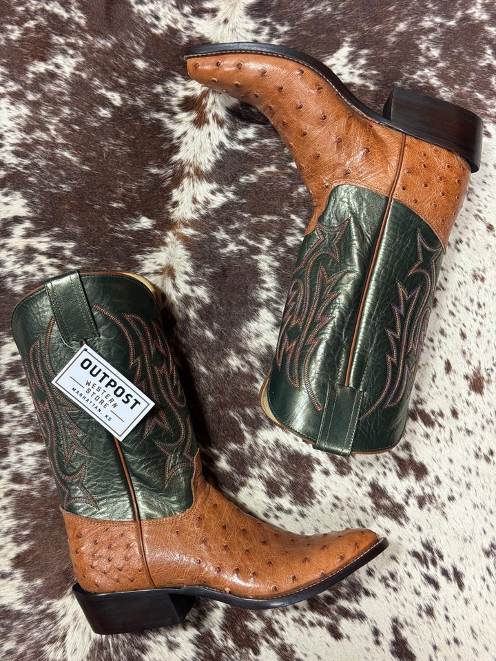 Olathe Boot Co. | Brandy Mad Dog Full Quill Ostrich Boot