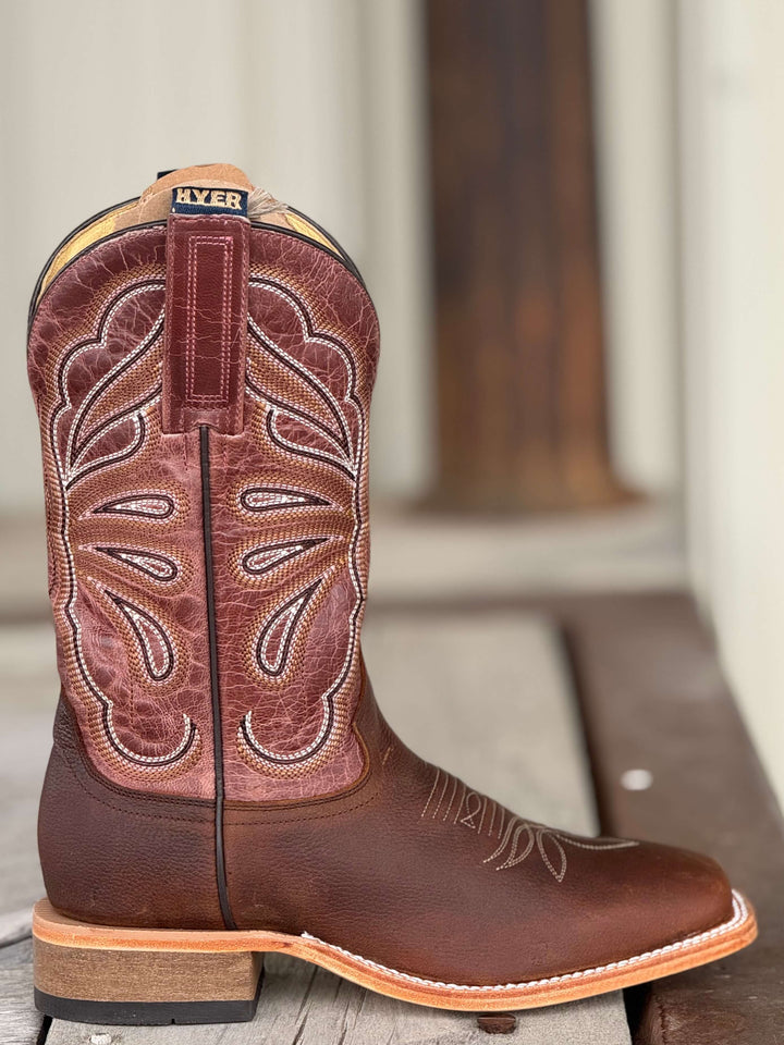 HYER Boot Co. | Lola Brown Arena Cowhide Boot | Side View