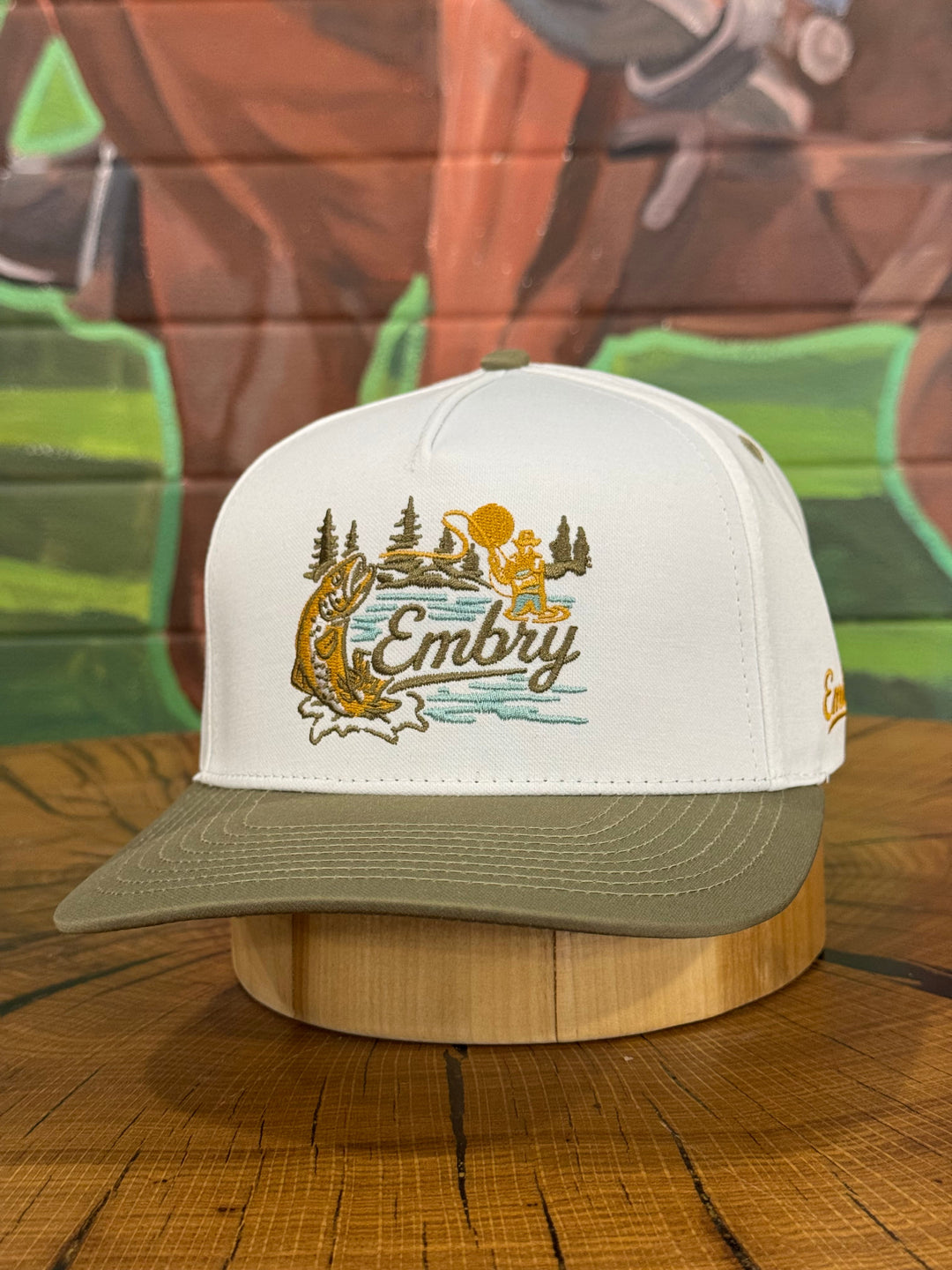 Embry Outdoors | White/Green Angler Cap