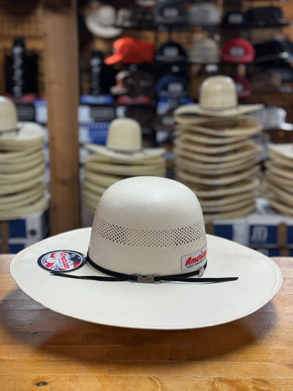 American Hat Co. | 7104  5" Straw Cowboy Hat | Left Side 