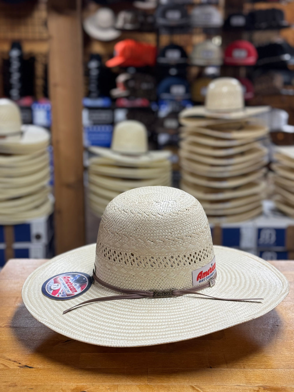 American Hat Co. | 845 4 1/2" Poli Rope Straw Cowboy Hat | Left Side