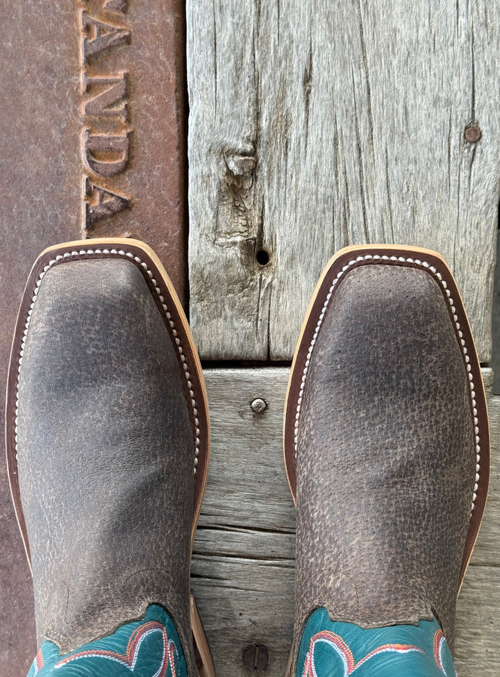 Olathe Boot Co. | Charcoal Boar Boot | Toe View