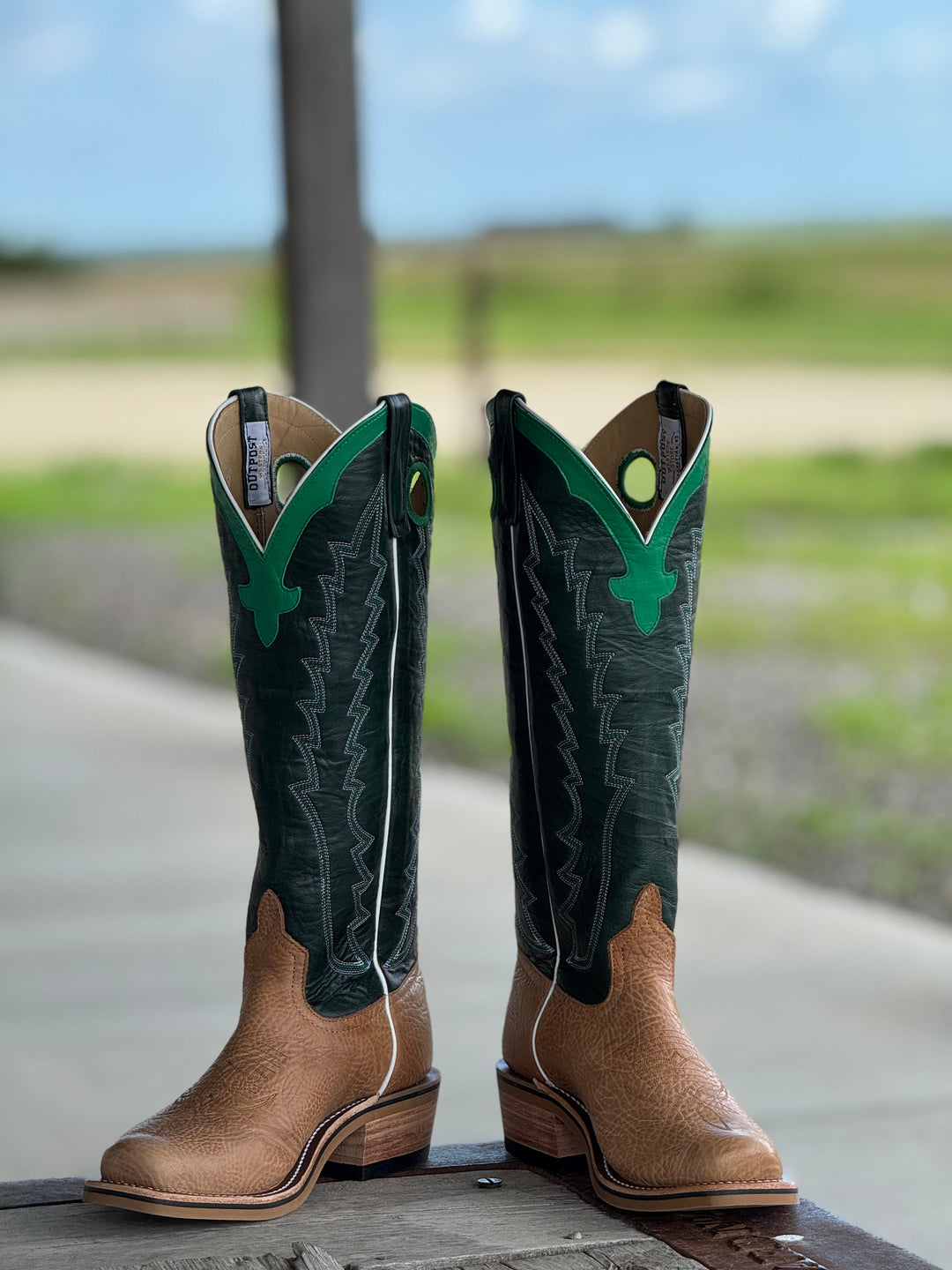 Olathe Boot Co. | Bull Tan Shrunken Shoulder Tall Top Boot