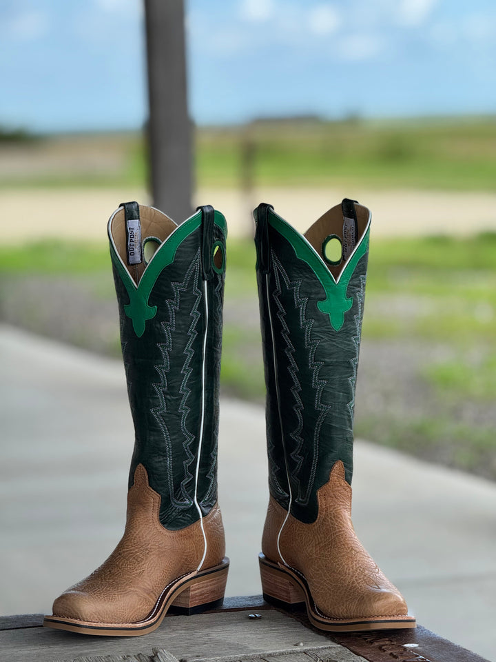 Olathe Boot Co. | Bull Tan Shrunken Shoulder Tall Top Boot
