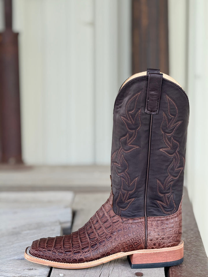 Anderson Bean | Brown LUX Hornback Caiman Boot | Side View