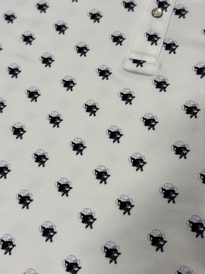Cowpuncher Willie Performance Pearl Snap Polo Shirt | Close Up