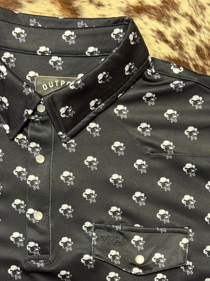 Cowpuncher Willie Performance Pearl Snap Polo Shirt | Front Pocket