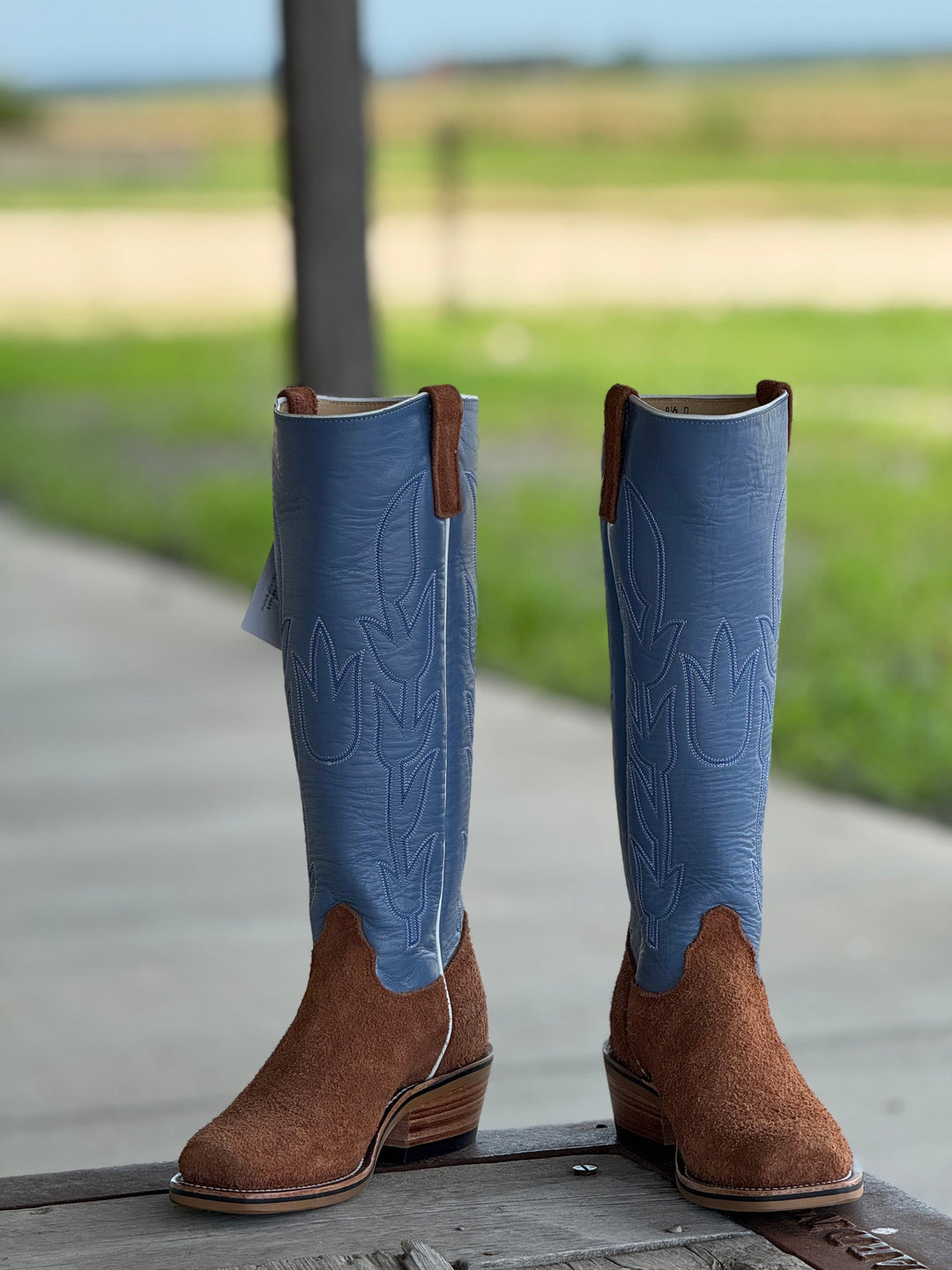 Olathe Boot Co. | Brown Mule Roughout O Toe Boot
