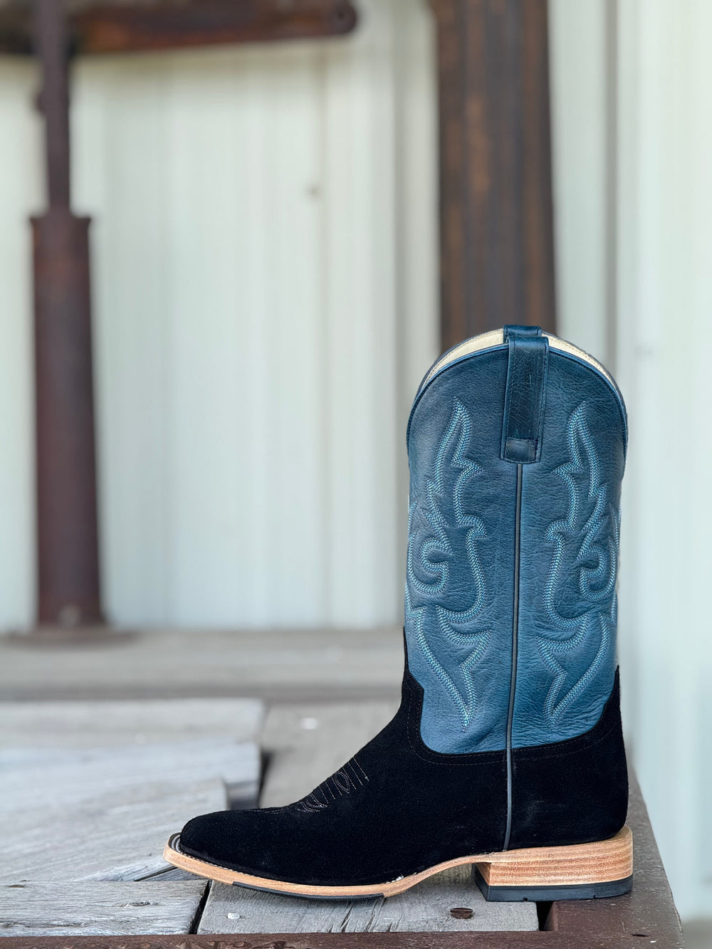 Horse Power Top Hand | Black Suede Boot | Side View