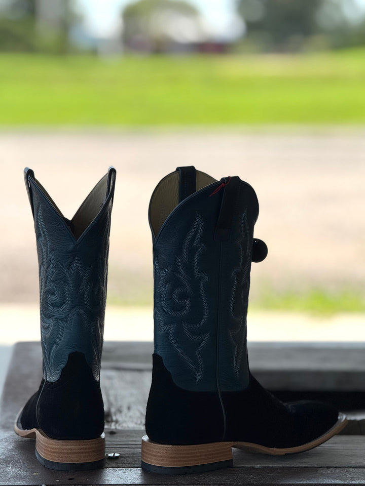 Horse Power Top Hand | Black Suede Boot | Back View