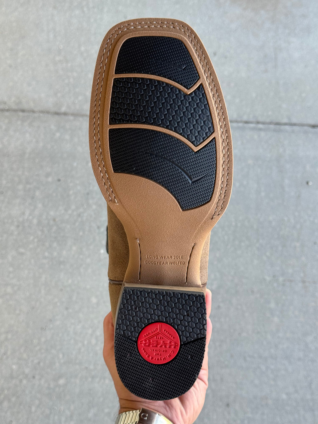 HYER Boot Co. | Axtell Taupe Suede Boot | Sole