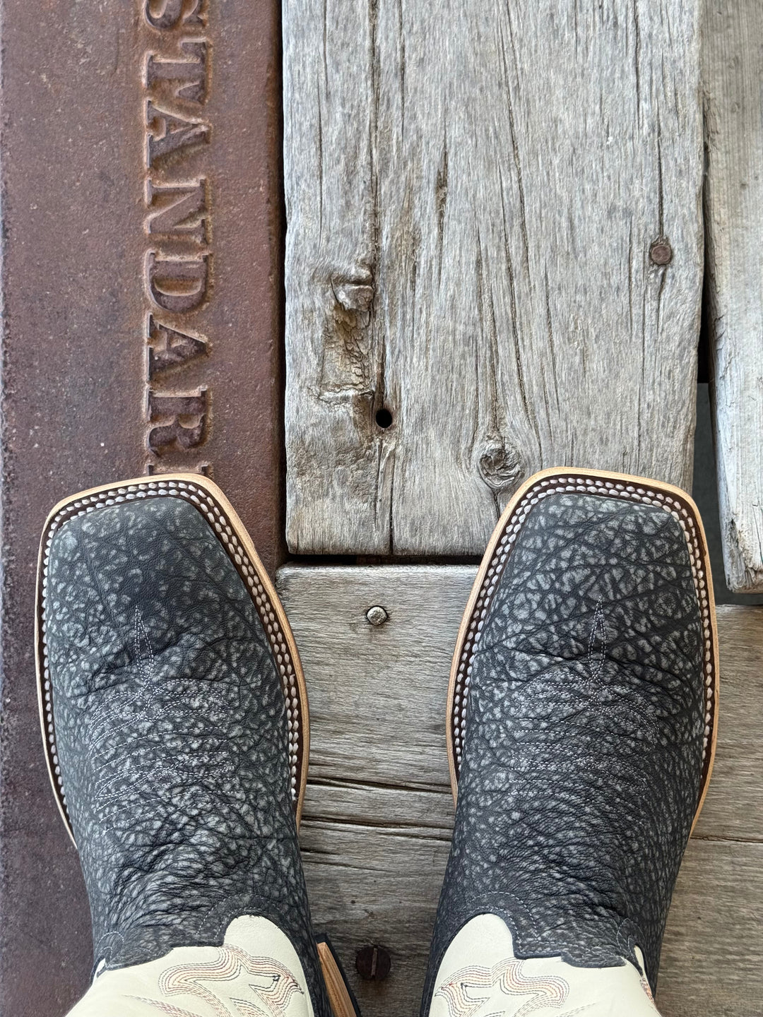 Horse Power Top Hand | Grey Safari Elephant Boot | Toe View