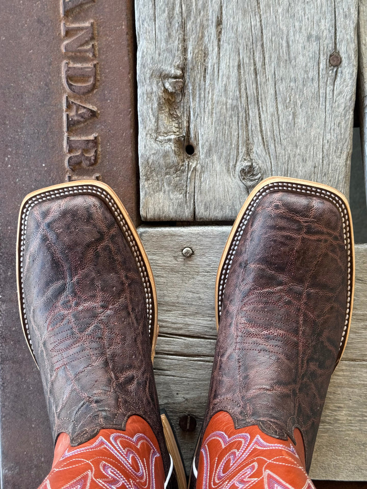 Horse Power Top Hand | Nicotine Vintage Elephant Boot | Toe View