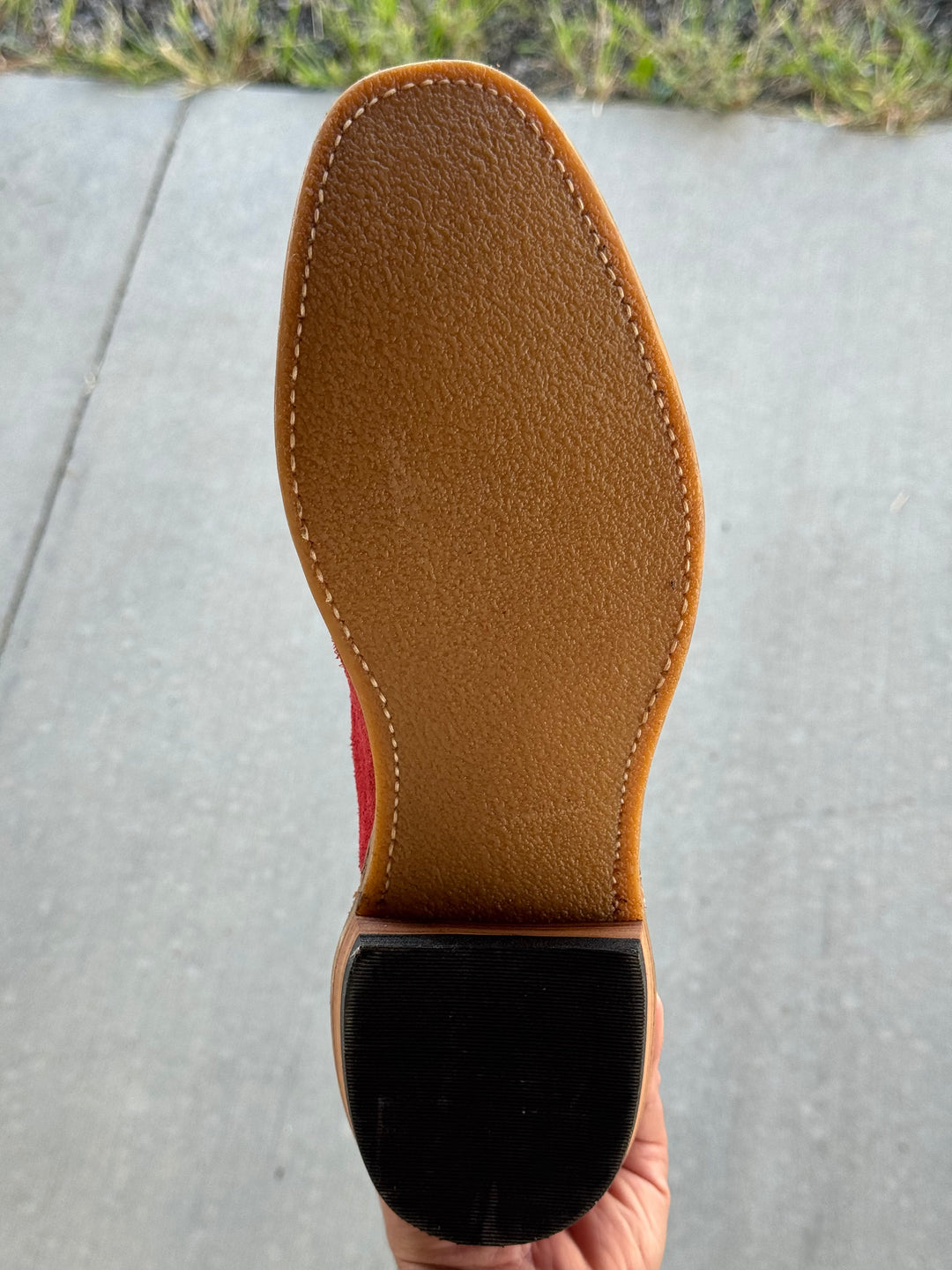 Fenoglio Boot Co. | Red Arizona Roughout Boot | Sole