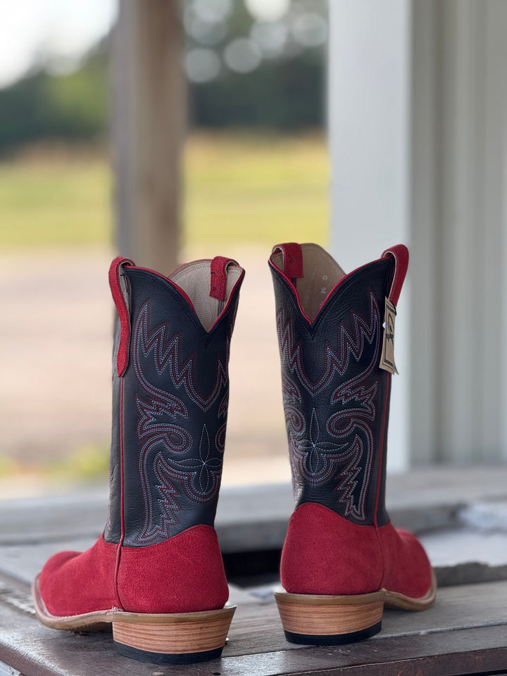 Fenoglio Boot Co. | Red Arizona Roughout Boot | Back View