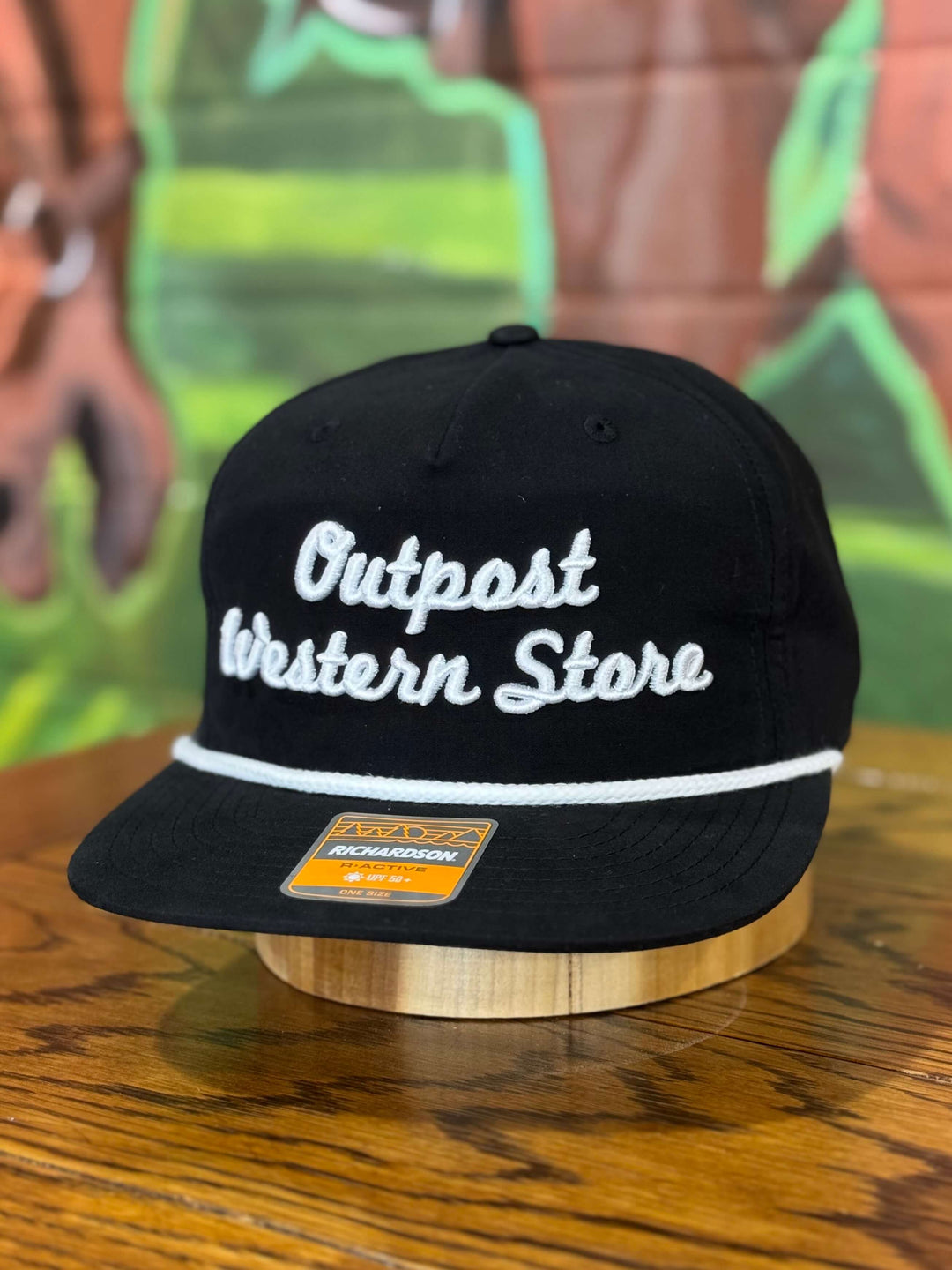 Outpost Richardson Script Rope Cap | Black/White Rope