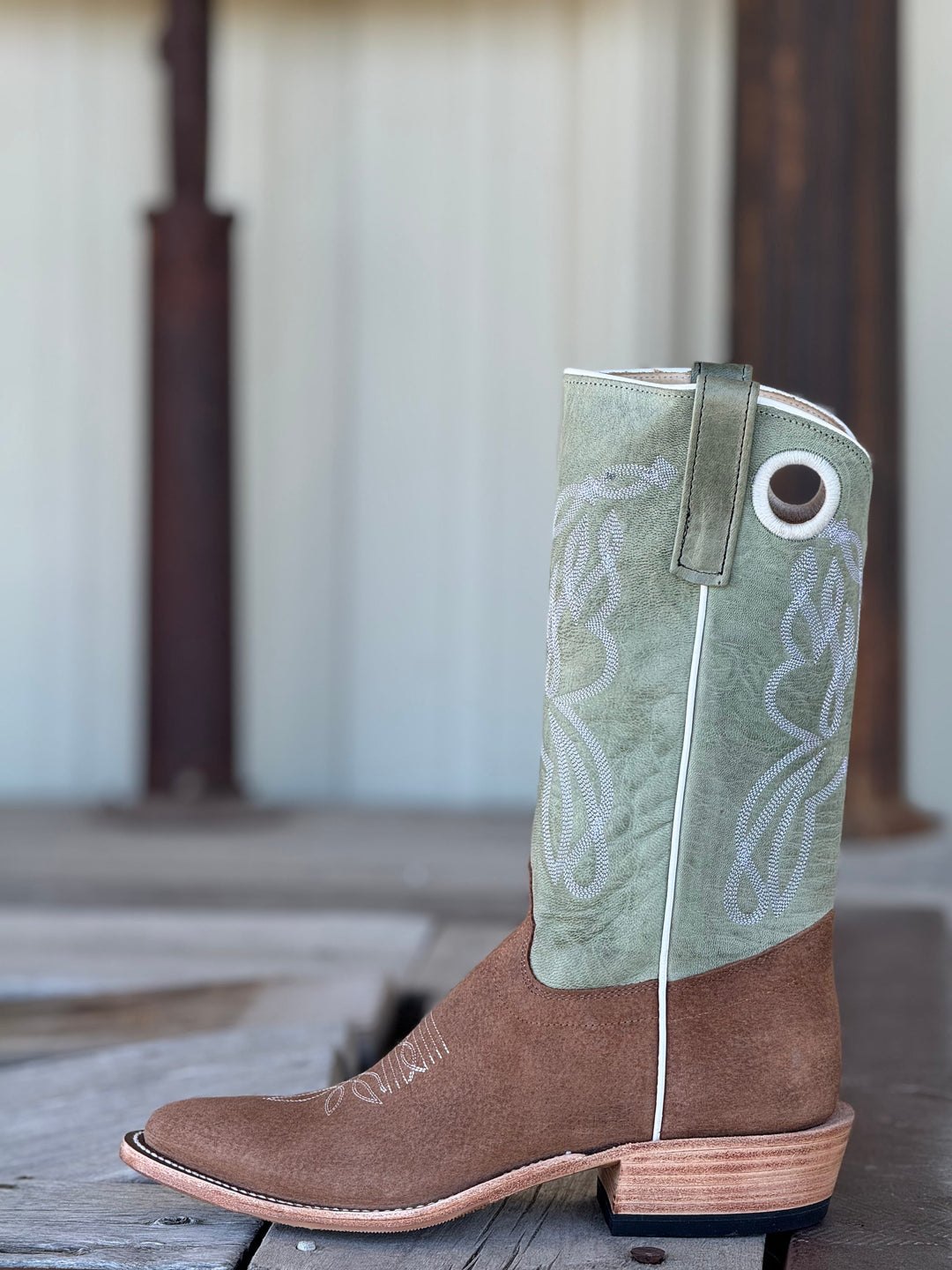 Olathe Boot Co. | Dune Roughout J Toe Boot | Side View
