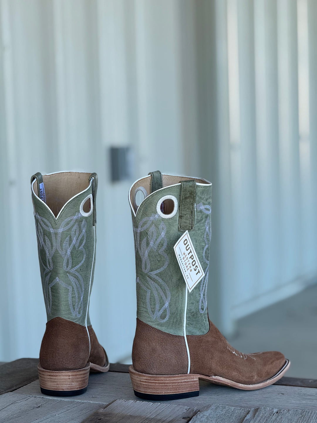 Olathe Boot Co. | Dune Roughout J Toe Boot | Back View