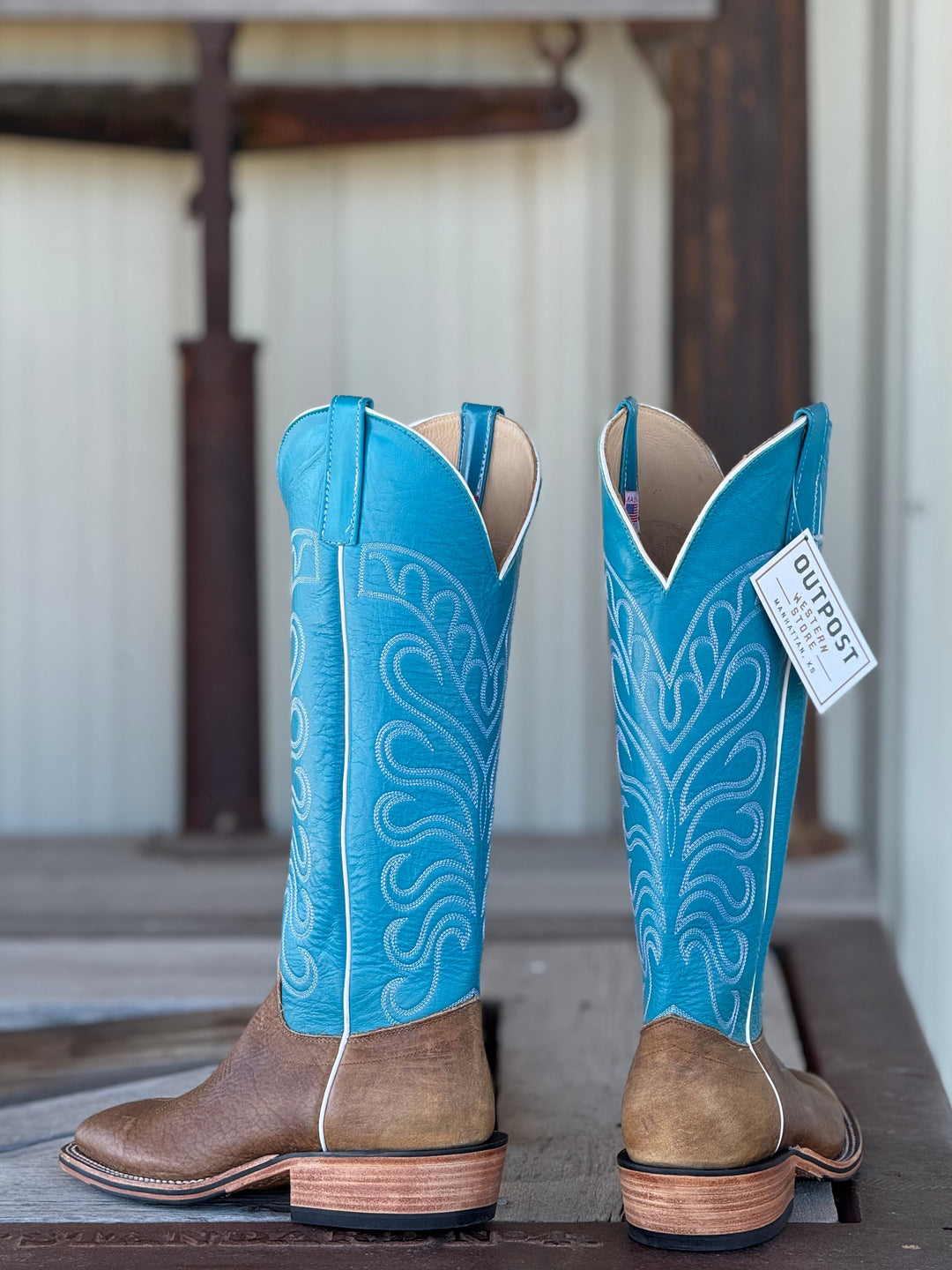 Olathe Boot Co. | Distressed Bison Boot | Back View