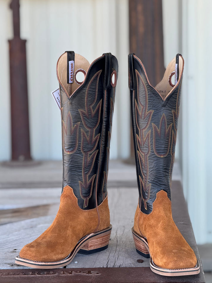 Olathe Boot Co. | Rust Crazyhorse Roughout/Black Glove Boot
