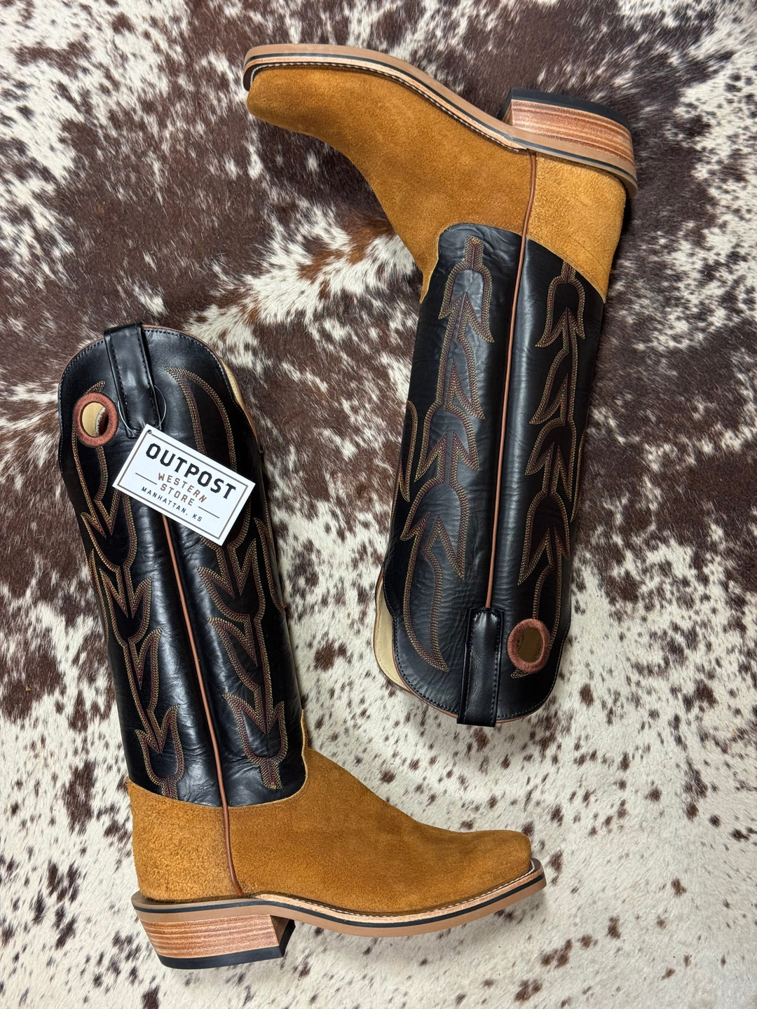 Olathe Boot Co. | Rust Crazyhorse Roughout/Black Glove Boot