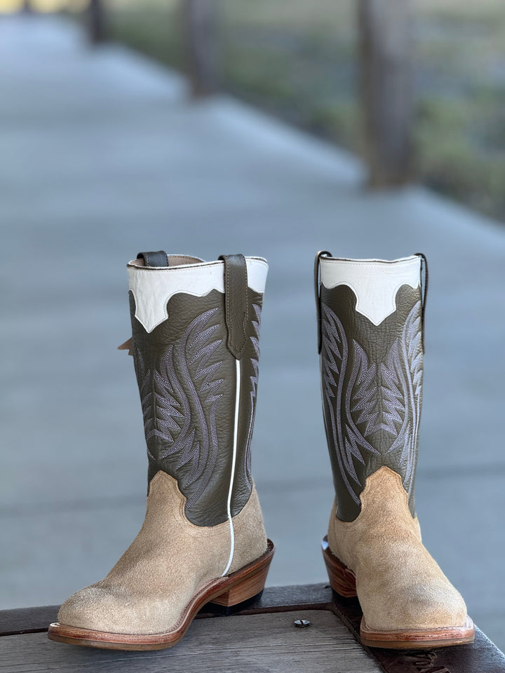 Fenoglio Boot Co. | Tan Victoria Roughout Boot