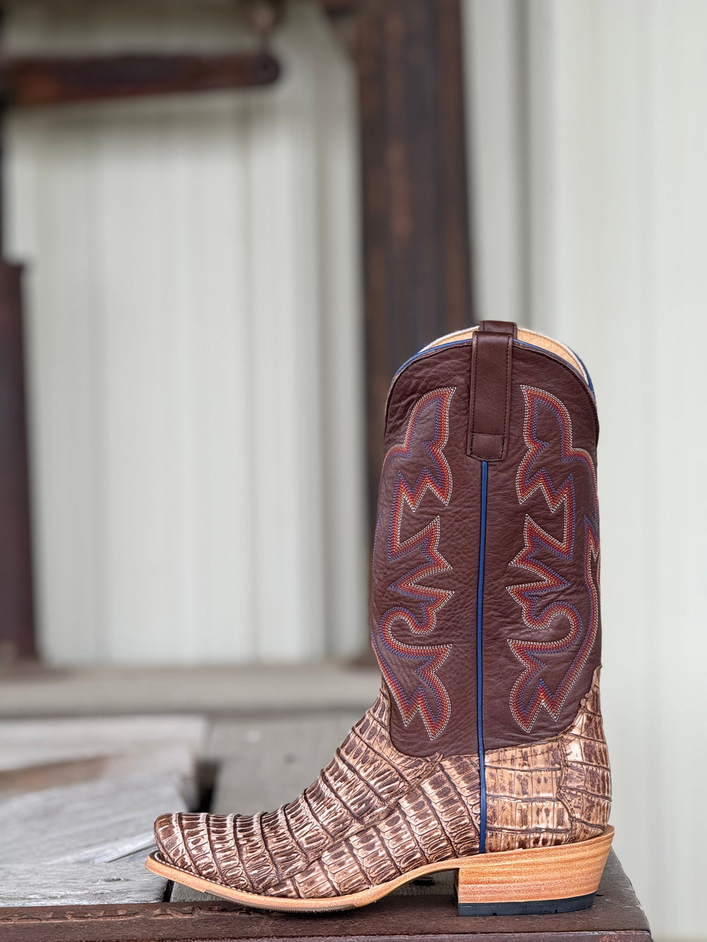 Horse Power Top Hand | Cognac Sundance TK Toe Caiman Tail Boot | Side View