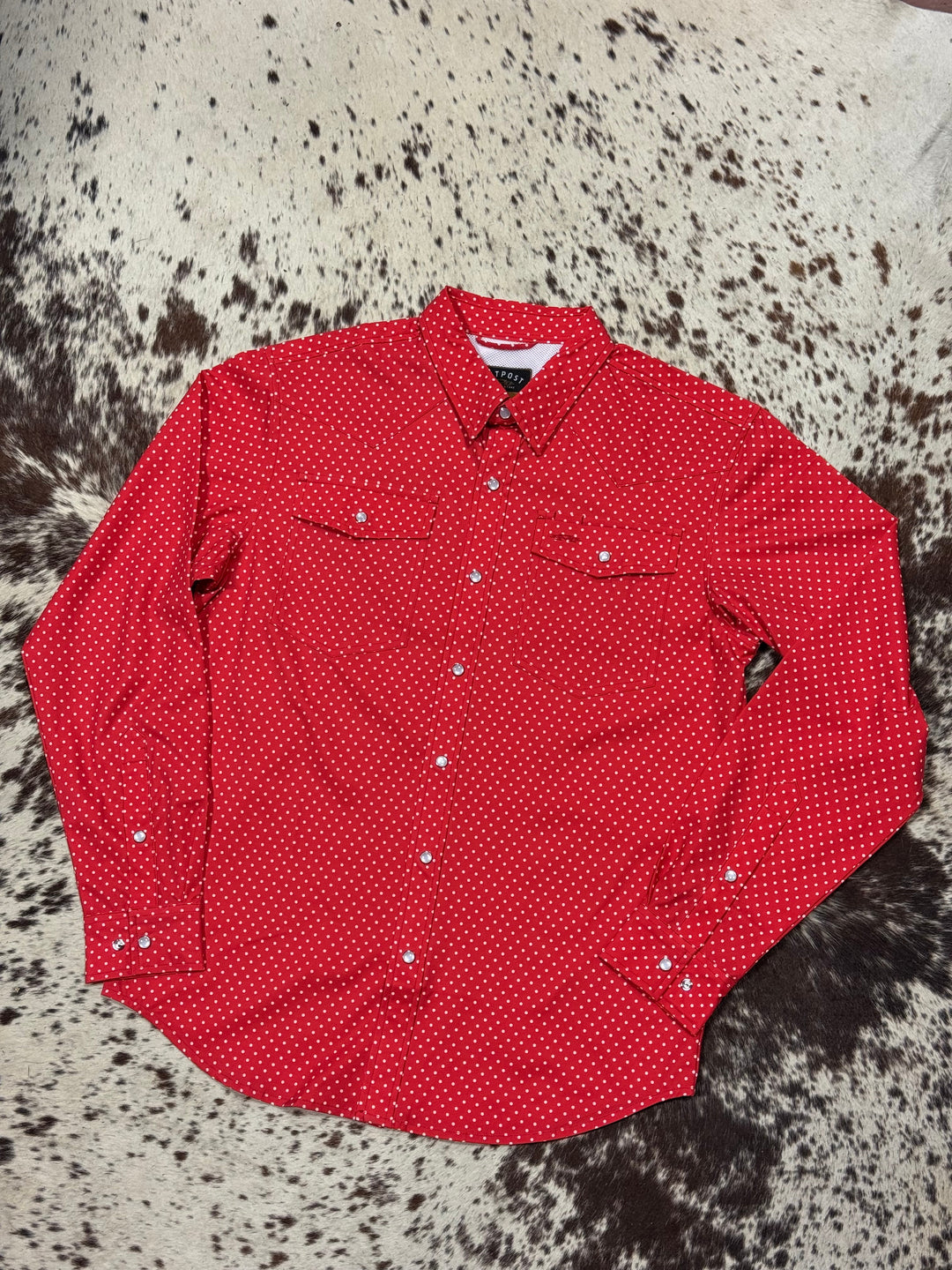 Outpost Performance Punchy Polka Dot Pearl Snap LS Shirt