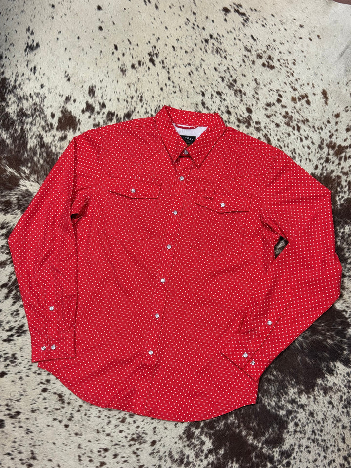 Outpost Performance Punchy Polka Dot Pearl Snap LS Shirt