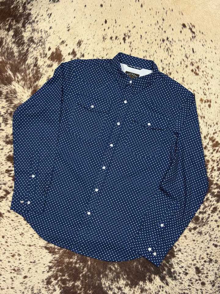 Outpost Performance Punchy Polka Dot Pearl Snap LS Shirt