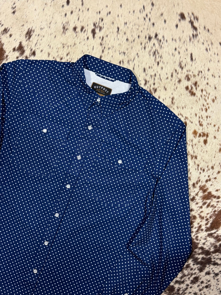 Outpost Performance Punchy Polka Dot Pearl Snap LS Shirt