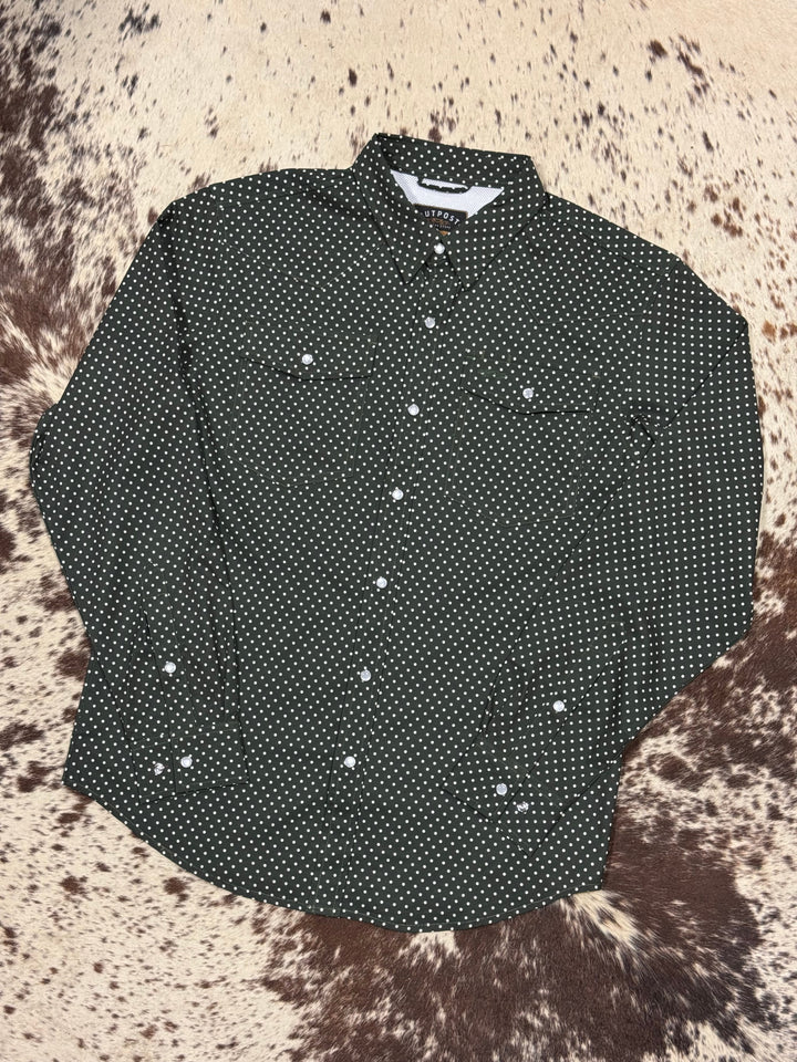 Outpost Performance Punchy Polka Dot Pearl Snap LS Shirt