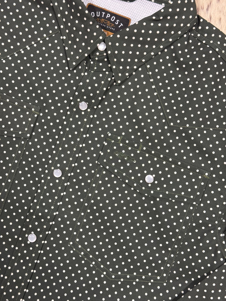 Outpost Performance Punchy Polka Dot Pearl Snap LS Shirt